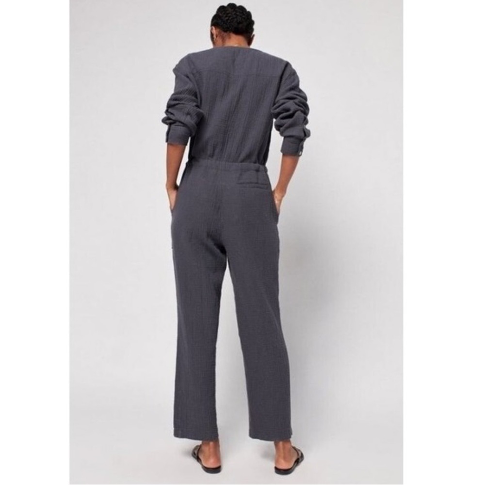 Faherty NWT Dream Organic Cotton Gauze Jumpsuit in Washed Black Extra Small - Picture 11 of 11
